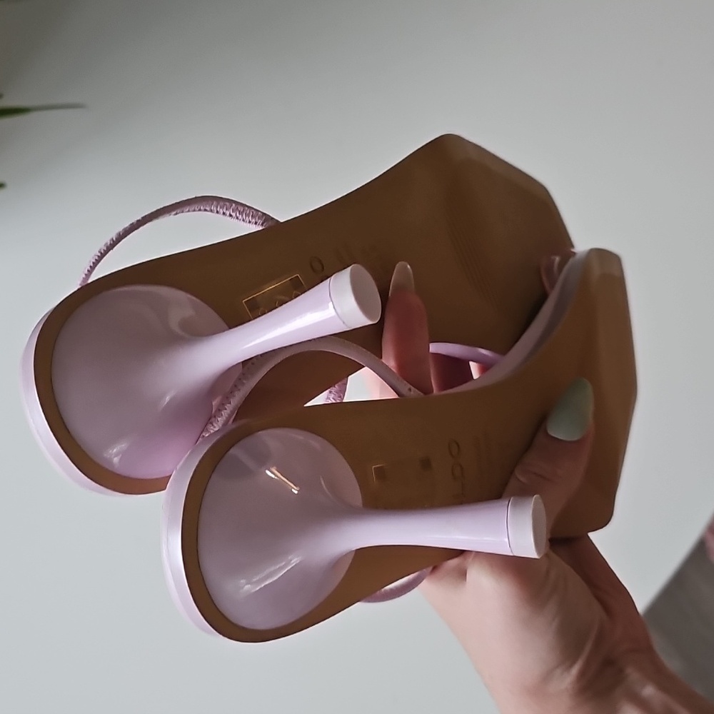 Aldo Light Pink Square-Toe Slingback Heeled Sandals - Picture 10 of 11